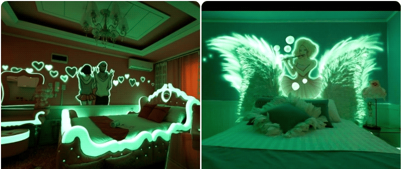 bedroom decorated with phosphor