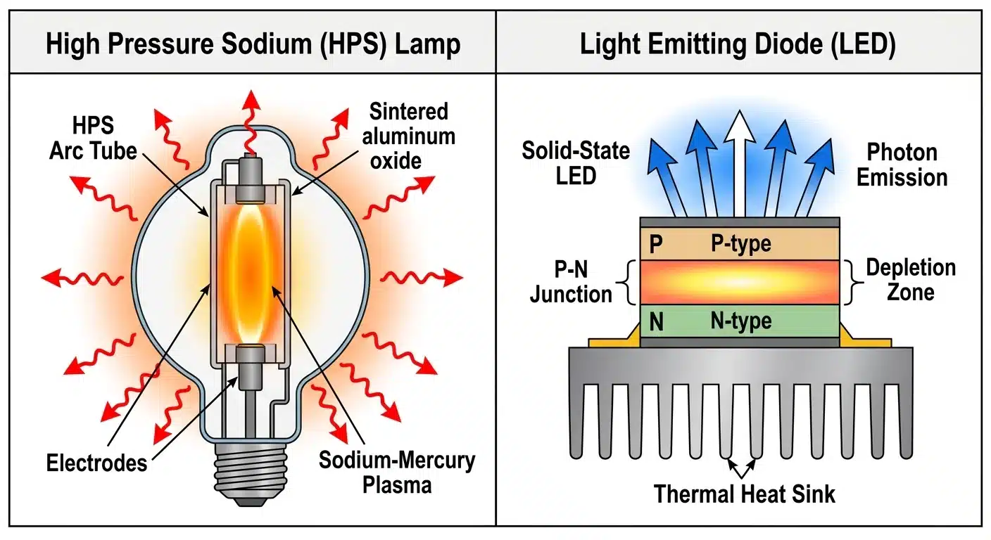 Theoretical Framework: Mechanics of Gas-Discharge vs. Solid-State Illumination